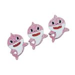 Aplique de EVA Baby Shark Glitter Rosa 8cm x 6cm - 03 Unidades - Make Festas - Magazine 25