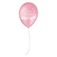 Balão de Festa Decorado É Uma Menina Tutti-Frutti Branco 5" - 15 Unidades - São Roque - Magazine 25