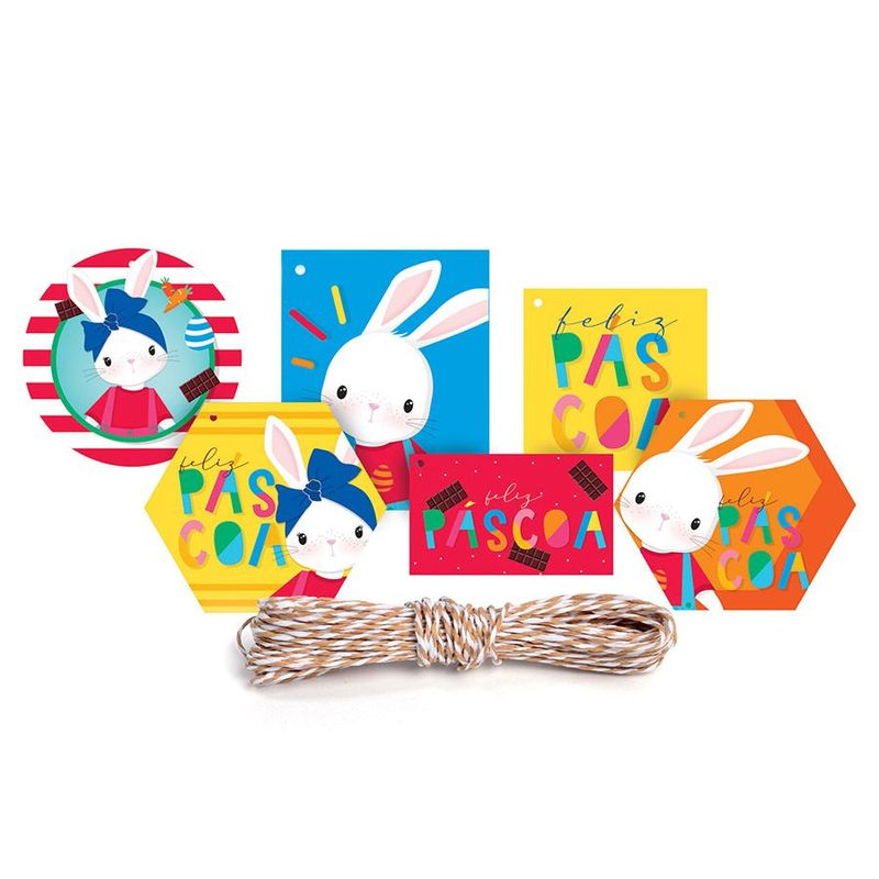 Kit Fechamento Para Presente Brilho de Páscoa - 13 Peças - Cromus Páscoa - magazine 25 Embalagens