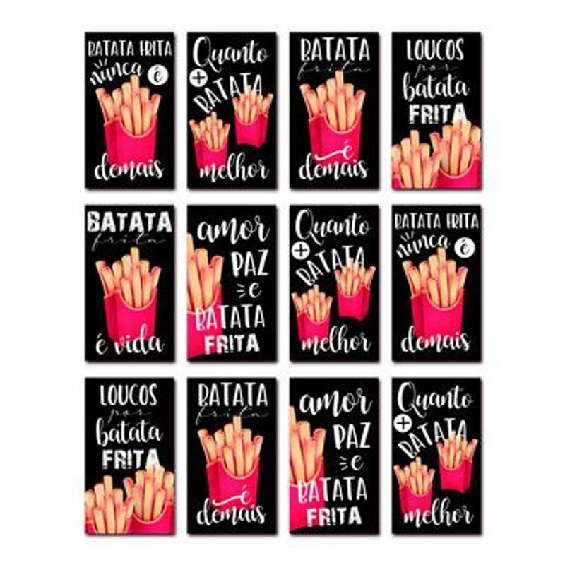 Etiqueta Adesiva Batata Frita com 24 un. Cromus Delivery magazine 25