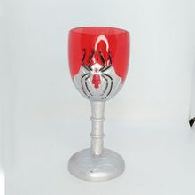 Taça Halloween - Vermelho com Cinza - Caveira com Aranha - 250ml - 1 unidade - Silver Festas - Magazine 25