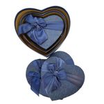 Kit Caixa Papel Rígido Coração Azul com Laço - 3 unidades - Magazine 25