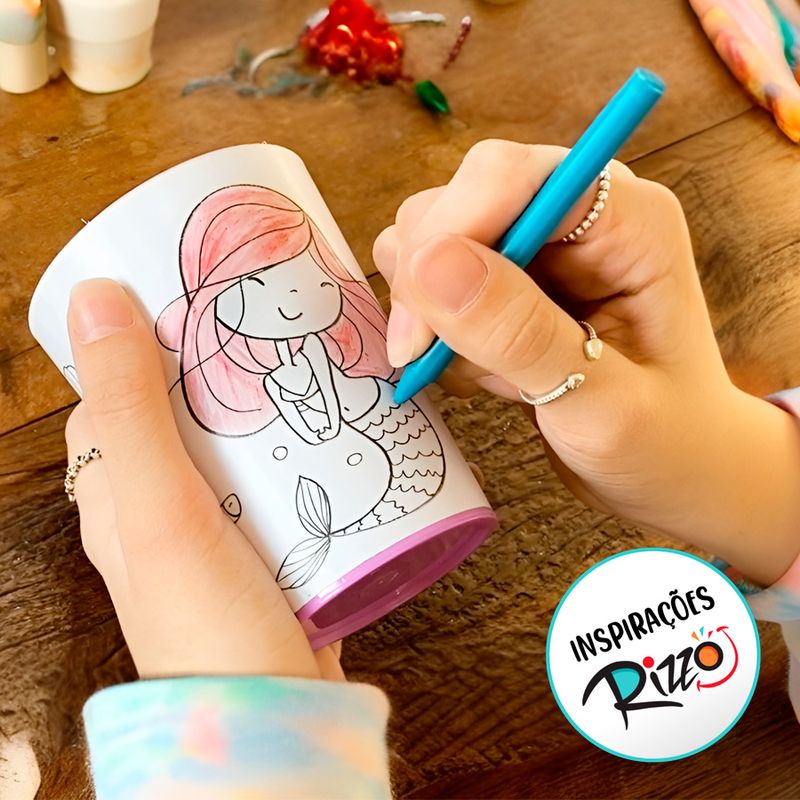 Copo para Colorir Color Te Amo Mãe 10cm - 01 unidade - magazine 25