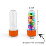 Mini Tubete Lembrancinha 8cm 10 unidades - Laranja Neon - Rizzo Embalagens e Festas