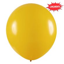 Balão de Festa Redondo Profissional Látex Liso 24'' 60cm - Amarelo Ouro - 3 unidades - Art-Latex - Magazine 25