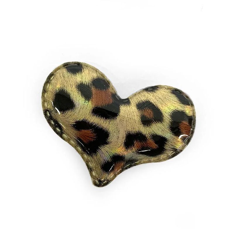 Aplique Coração Ouro Animal Print Decorativo - 2 Un - Artegift - Magazine 25