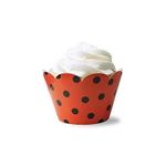 Wrapper para Cupcake - Poá Vermelho - 21,5x4,5cm - 12 UN - Magazine 25
