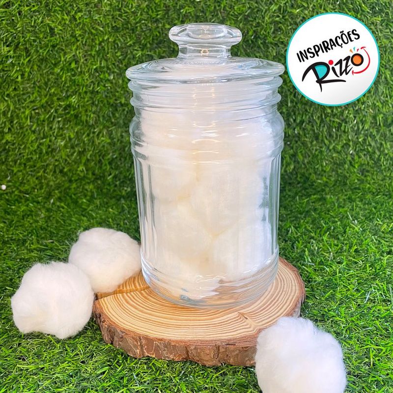 Pote de Vidro Canelado com Tampa Hermética - 17,5cm - 700ml - 1 unidade - Magazine 25