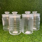Pote de Vidro Canelado com Tampa Hermética - 17,5cm - 700ml - 1 unidade - Magazine 25
