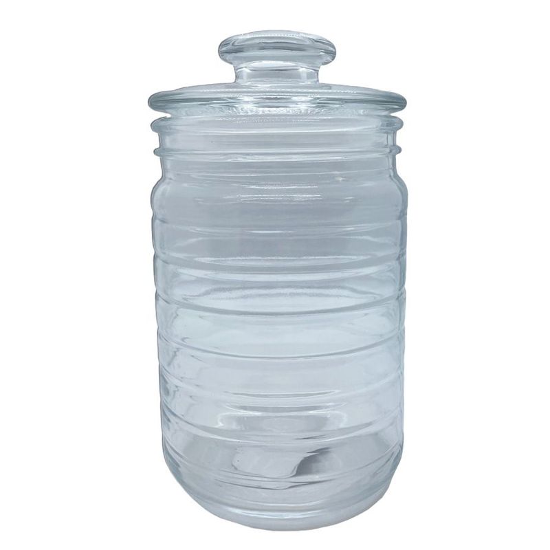 Pote de Vidro Canelado Horizontal com Tampa Hermética - 17,5cm - 700ml - 1 unidade - Magazine 25
