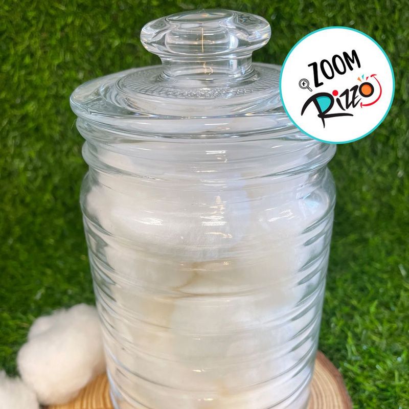 Pote de Vidro Canelado Horizontal com Tampa Hermética - 17,5cm - 700ml - 1 unidade - Magazine 25