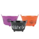 Cesta Plástica - Mini Bowl Laranja - Happy Halloween - 11,5 x 6,5 x 11,5 cm  - 1 unidade - Cromus - Magazine 25