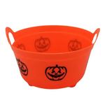 Cesta Plástica - Mini Bowl Laranja - Happy Halloween - 11,5 x 6,5 x 11,5 cm  - 1 unidade - Cromus - Magazine 25