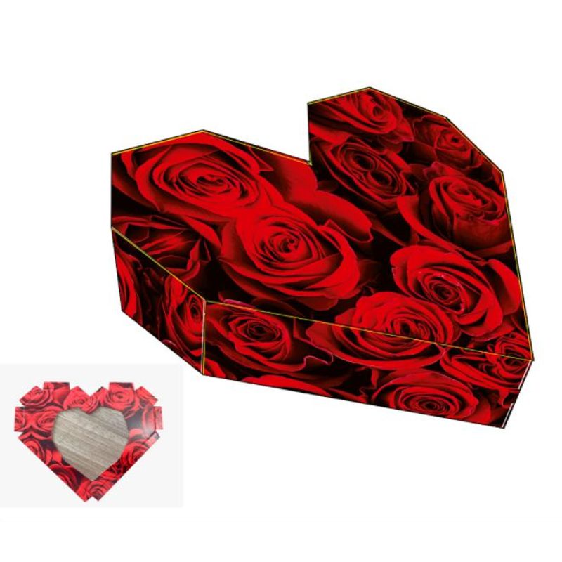 Caixa Coração Lapidado Rosas Vermelhas Ref. 2311 - 2 un. Erika Melkot Rizzo