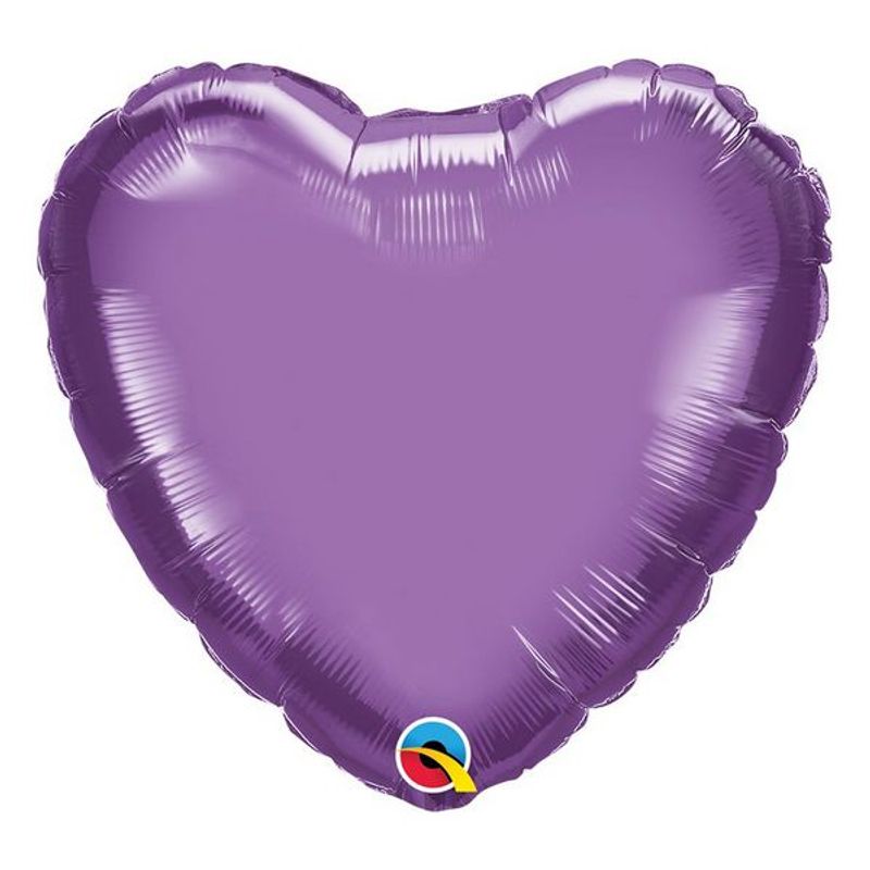 Balão de Festa Microfoil 18" 45cm - Coração Chrome Roxo - 01 Unidade - Qualatex - Rizzo Embalagens