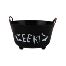 Cesta Plástica - Mini Bowl Preto- Happy Halloween - 11,5 x 6,5 x 11,5 cm  - 1 unidade - Cromus - Magazine 25