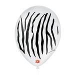 Balão de Festa Decorado Zebra - Branco e preto 9" 23cm - 25 Unidades - São Roque - magazine 25 Balões