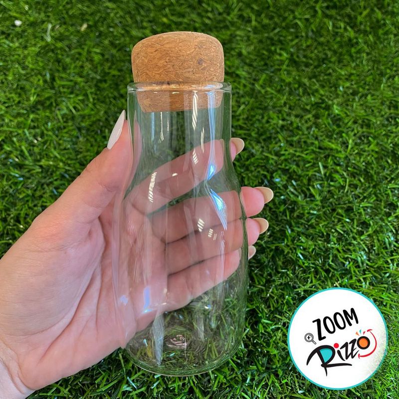 Pote de Vidro com Tampa de Rolha - 11x5cm - 200ml - 1 unidade - Magazine 25