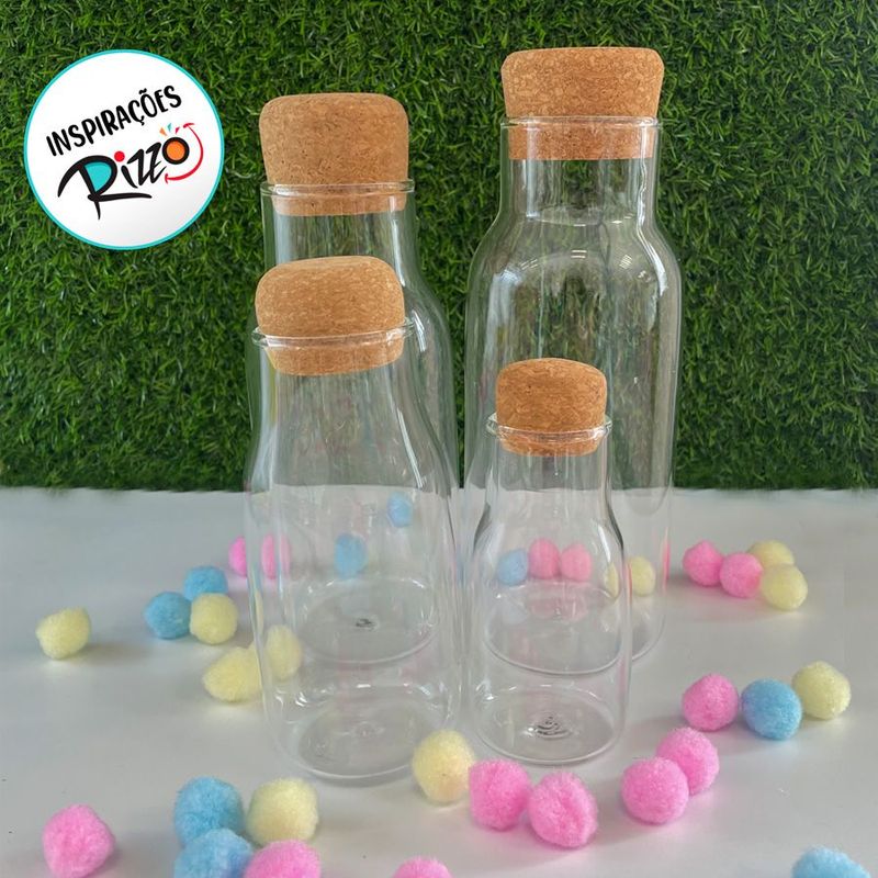 Pote de Vidro com Tampa de Rolha - 11x5cm - 200ml - 1 unidade - Magazine 25