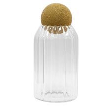 Pote de Vidro Canelado com Tampa Esfera - 9x20cm - 990ml - 1 unidade - Magazine 25