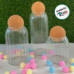 Pote de Vidro Canelado com Tampa Esfera - 9x20cm - 990ml - 1 unidade - Magazine 25