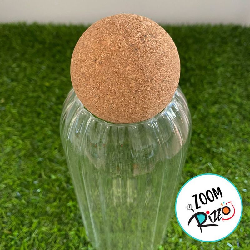 Pote de Vidro Canelado com Tampa Esfera - 9x20cm - 990ml - 1 unidade - Magazine 25