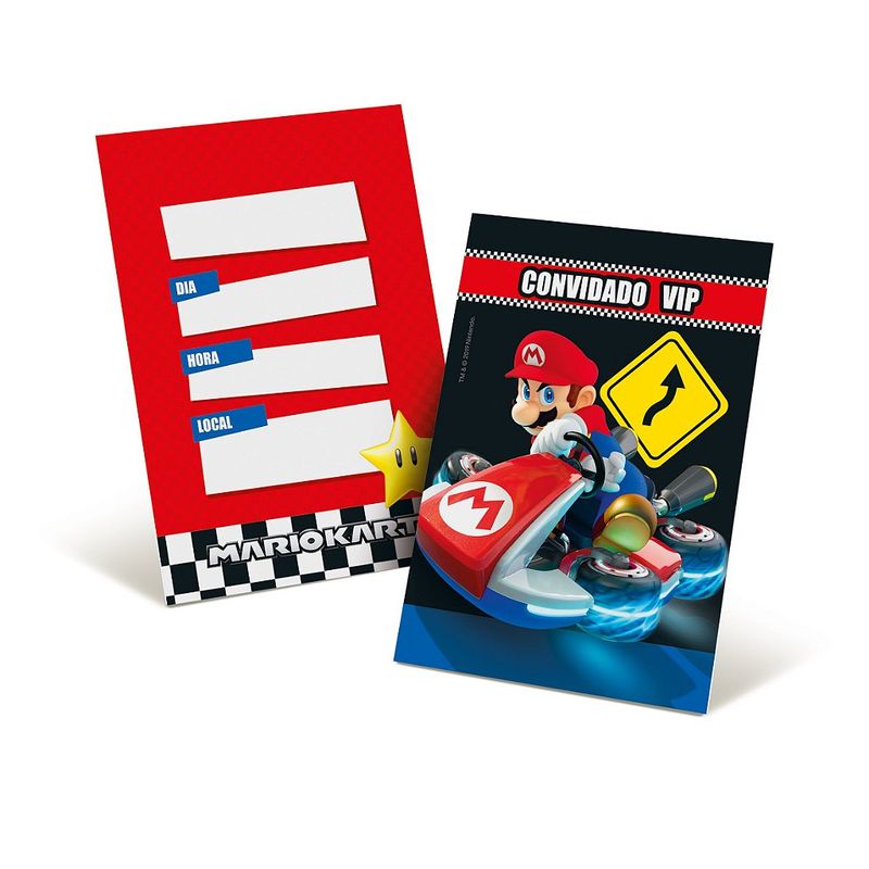 Convite Festa Mario Kart - 8 unidades - Cromus - Magazine 25