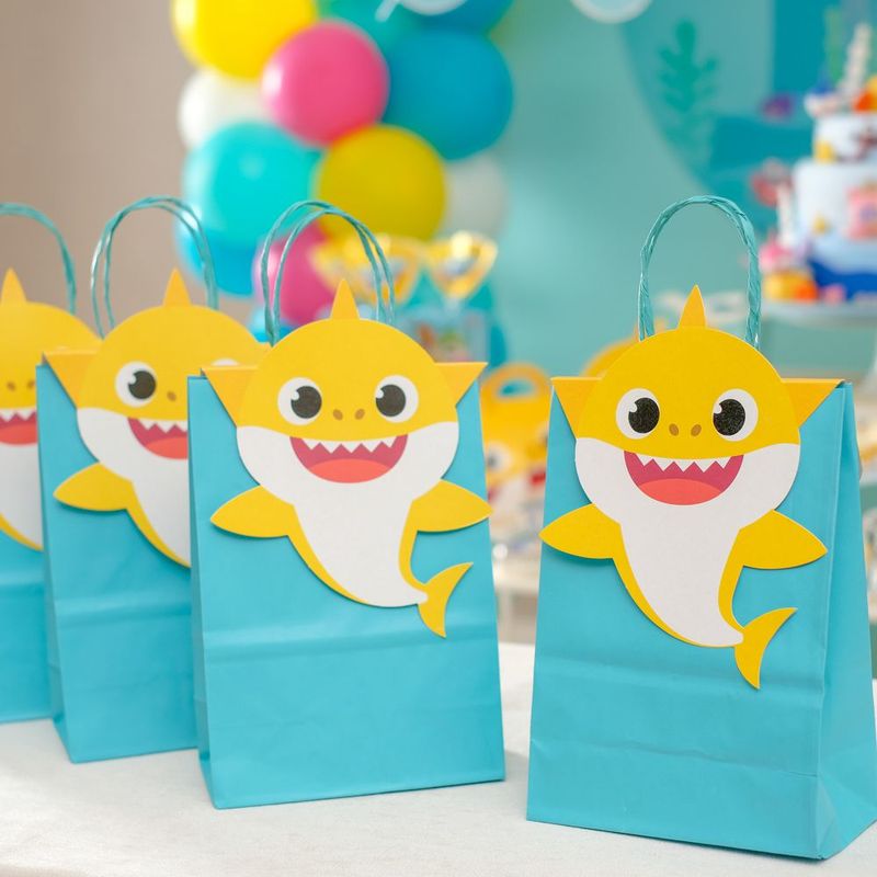 Sacola com Fechamento Baby Shark - 10 Unidades - Cromus - Magazine 25