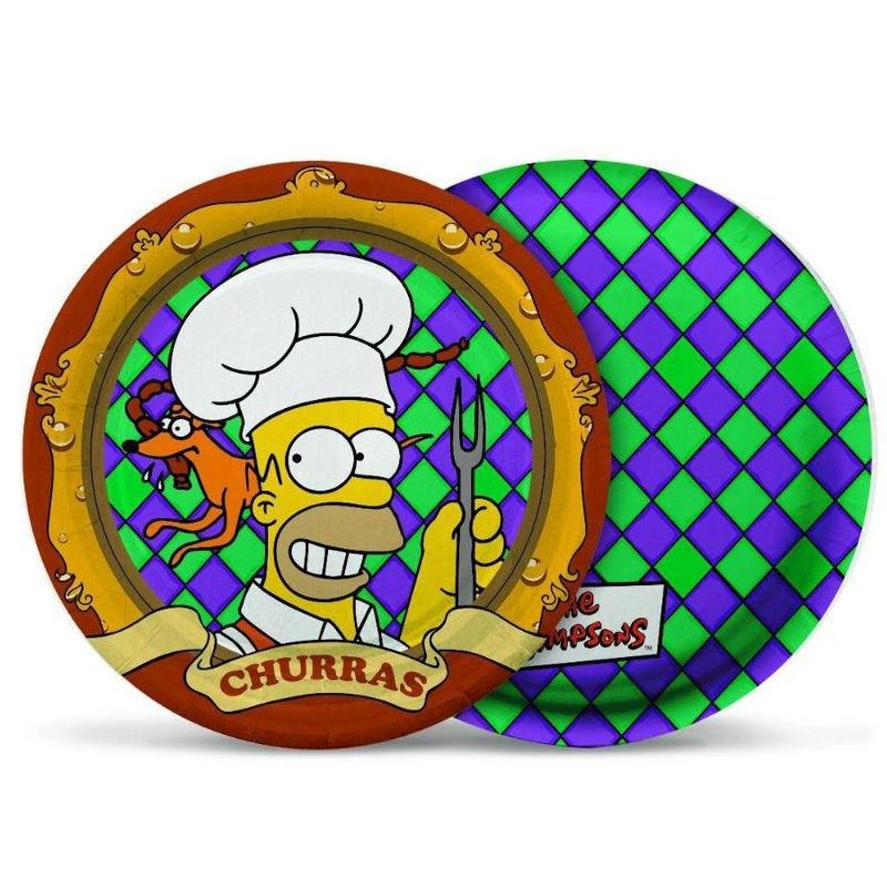 Prato de Papel - Festa The Simpsons - 8 unidades - Cromus - Magazine 25