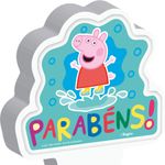 Vela Plana Adesivada Festa Peppa Pig Clássica 01 Unidade Regina Rizzo Embalagens