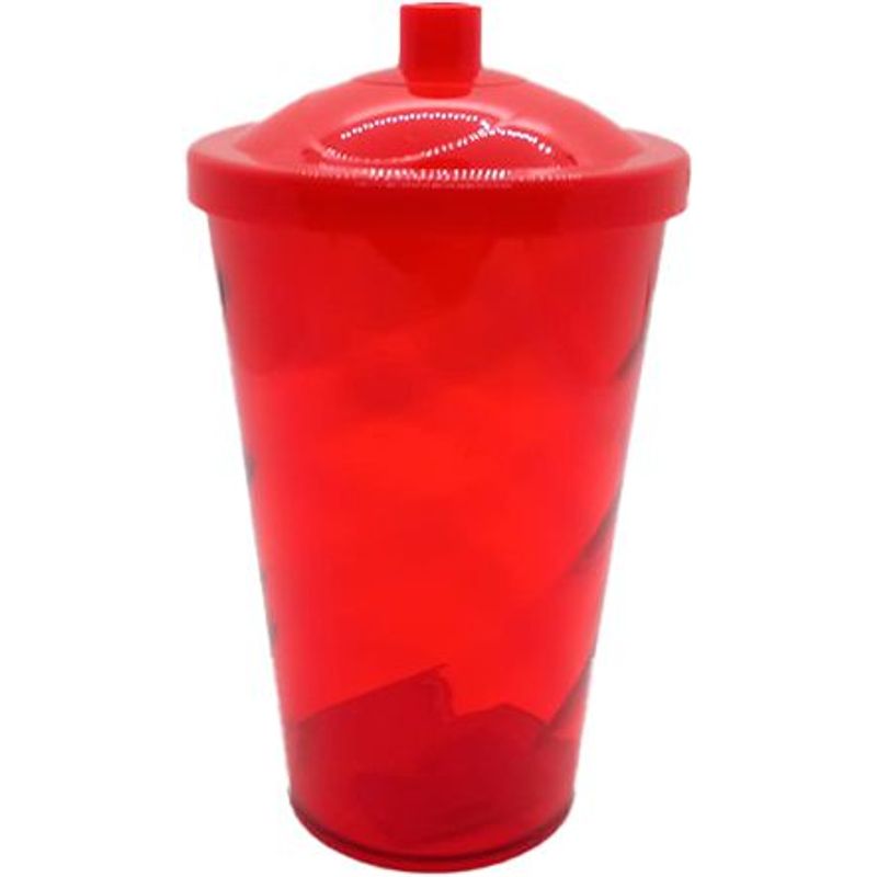 Copo Twister 400ml - Cristal Vermelho com Topo - 1 unidade - Magazine 25