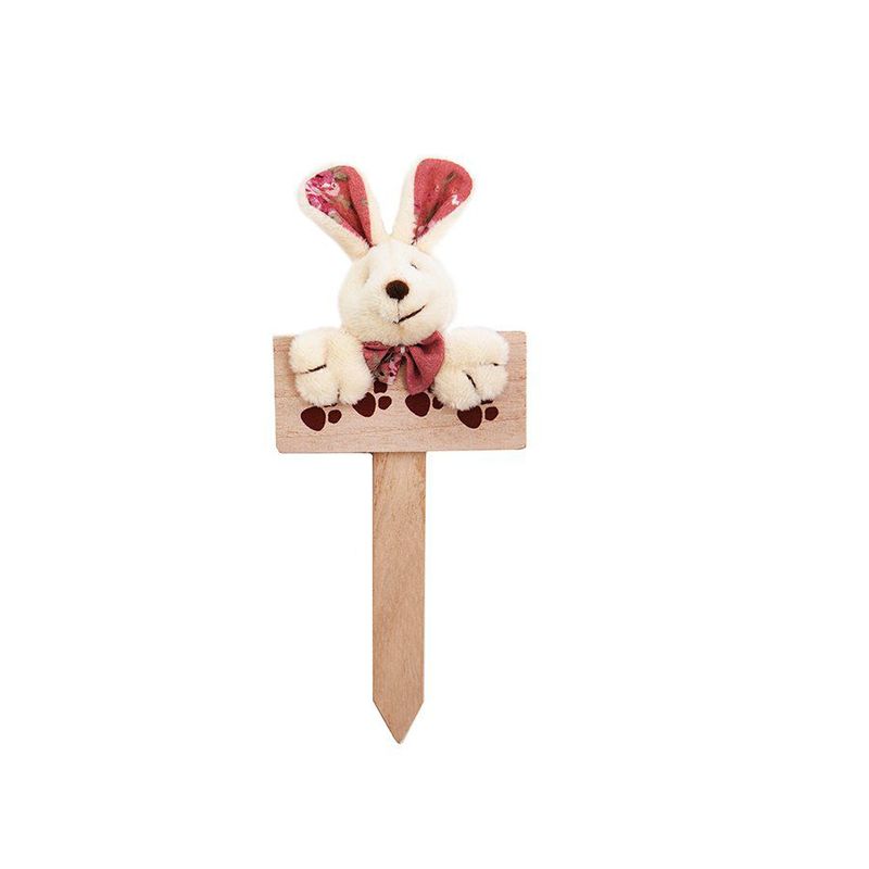 Plaquinha de Páscoa MDF Coelho Floral Mini - Pegadas - Rosa Escuro - 1 unidade - Cromus - Rizzo Embalagens