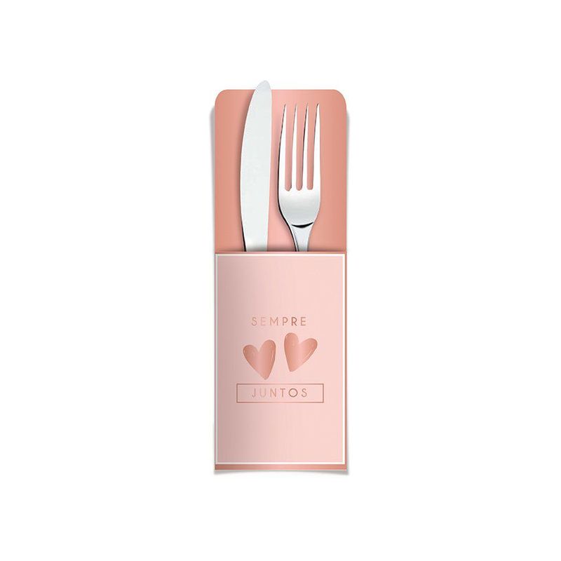 Porta Talher Decorativo Romântico Rose Gold - 8 unidades - Cromus - Magazine 25