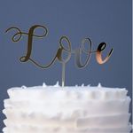 Topo de Bolo Love Espelhado Dourado Sonho Fino Magazine 25 Confeitaria