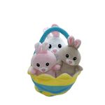 Cesta de Pelúcia com Coelhos - 25cm - 1 unidade - Magazine 25