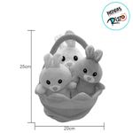 Cesta de Pelúcia com Coelhos - 25cm - 1 unidade - Magazine 25
