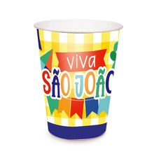 Copo Papel Viva São João 240ML - 8 Unidades - Cromus Festas - Magazine 25