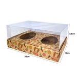 Caixa para Ovo de Páscoa 100g a 150g - Duplo com Estampa Páscoa Kraft 20x13x8,8cm - 05 Unidades - ASSK - Magazine 25