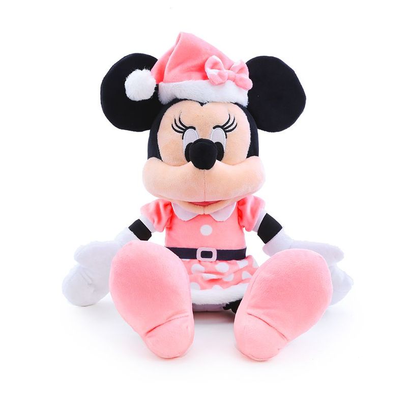 Pelúcia Minnie c/ Vestido de Bolinha e Gorro Rosa - 40 cm - Natal Disney - 1 unidade - Cromus - Magazine 25