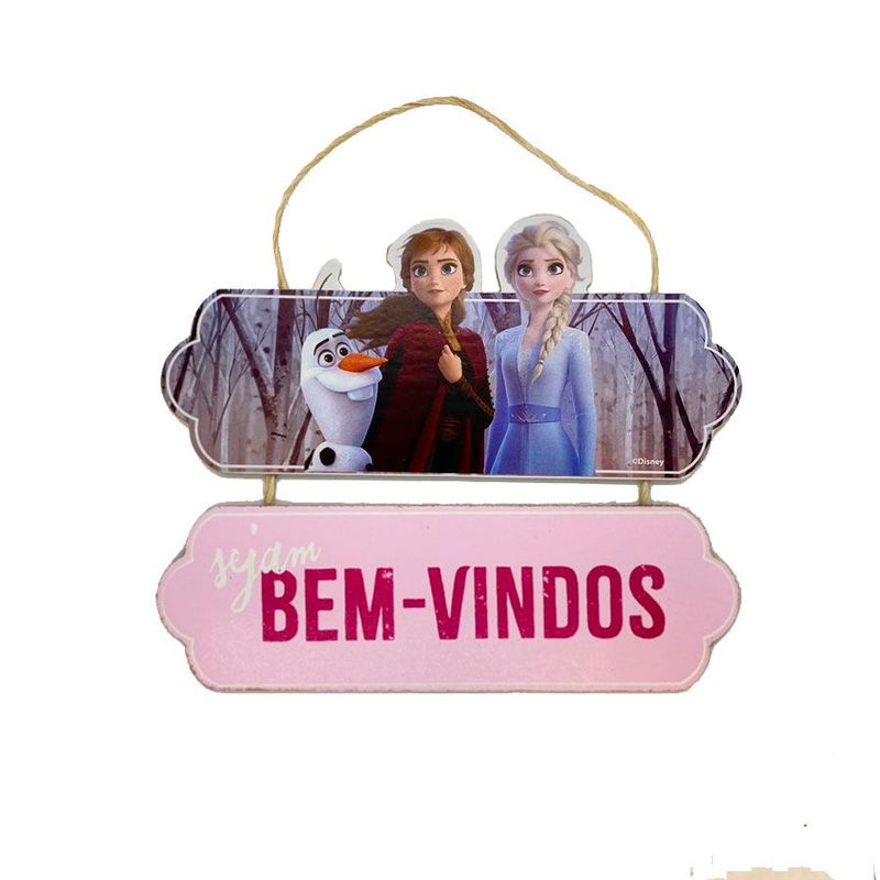 Placa Sejam Bem Vindos Frozen II - 1 unidade - Grintoy - Magazine 25