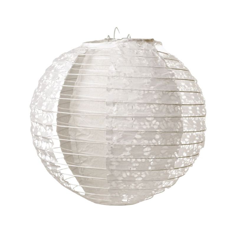 Lanterna de Papel Rendado Branco 25cm - 01 unidade - Cromus - Rizzo Festas