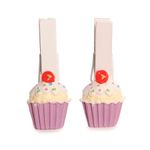 Prendedor Cupcake - Branco/Roxo/Vermelho - 1 unidade - Cromus - Magazine 25