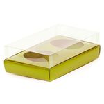 Caixa Ovo de Colher Duplo - Meio Ovo de 250g - 20,5cm x 17cm x 6,5cm - Ouro - 5 unidades - ASSK - Magazine 25