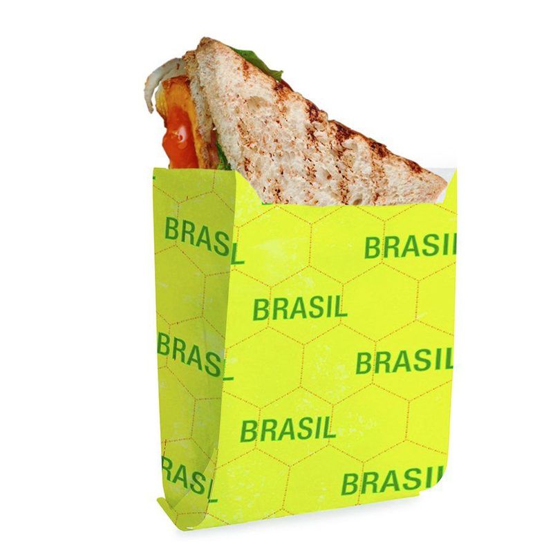 Saquinho De Pipoca - Vai Brasil P - 8cm x 10cm - 50 unidades - Cromus - Magazine 25