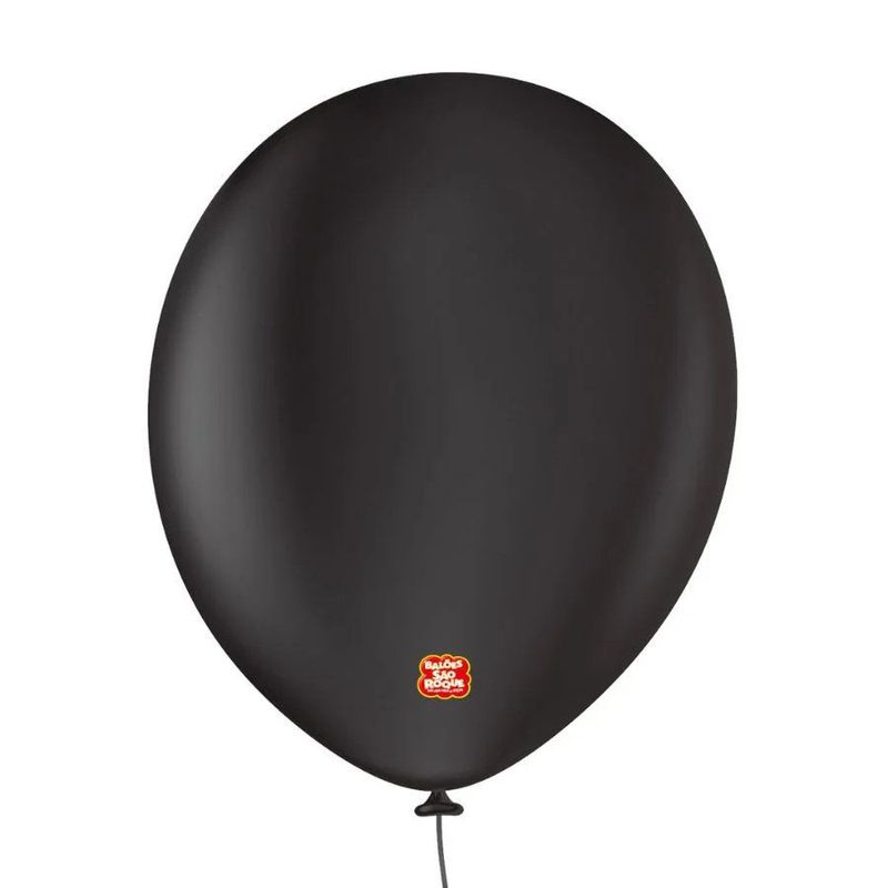 Balão Profissional Premium Uniq - 16'' 40 cm - Preto Onix - 10 unidades - Balões São Roque - magazine 25