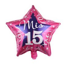 Balão de Festa Microfoil 9" 22cm - Estrela Miss 15! Rosa - 1 unidade - Qualatex Outlet - Magazine 25