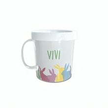 Caneca Acrílica Rosqueável Personalizada - Coelhinhos - Branco - 1 unidade - magazine 25