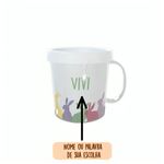 Caneca Acrílica Rosqueável Personalizada - Coelhinhos - Branco - 1 unidade - Magazine 25