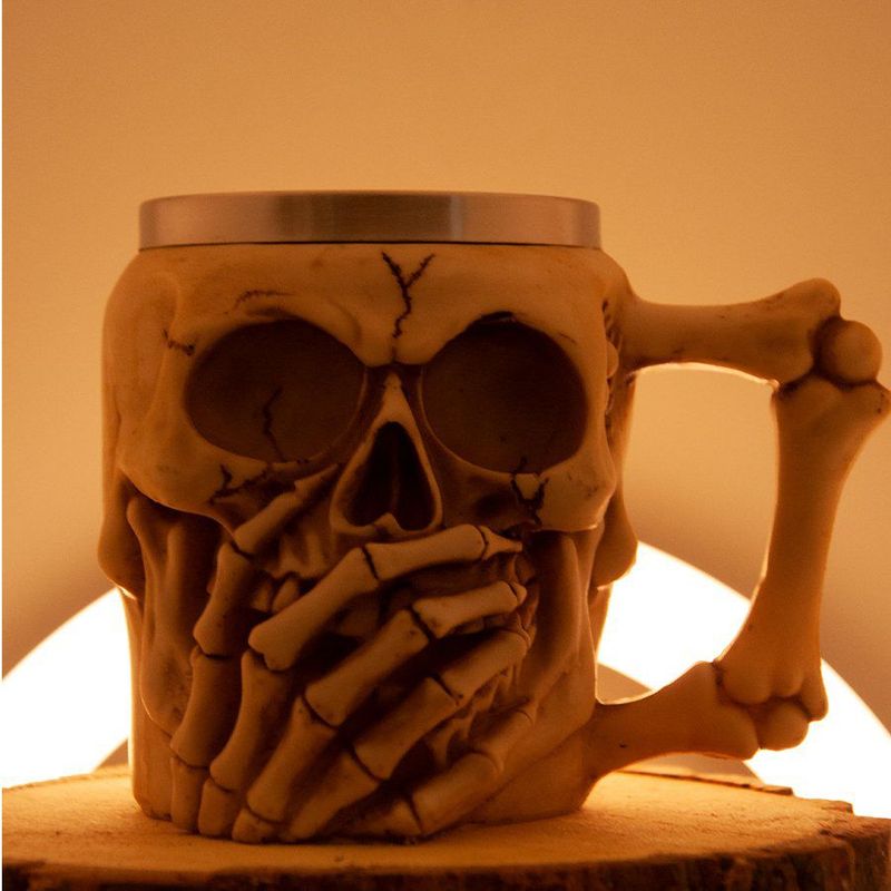 Caneca Caveira Rindo - "Caveira Rindo"  -  450mL - 01 Unidade - Rizzo Embalagens (olho não pintado)
