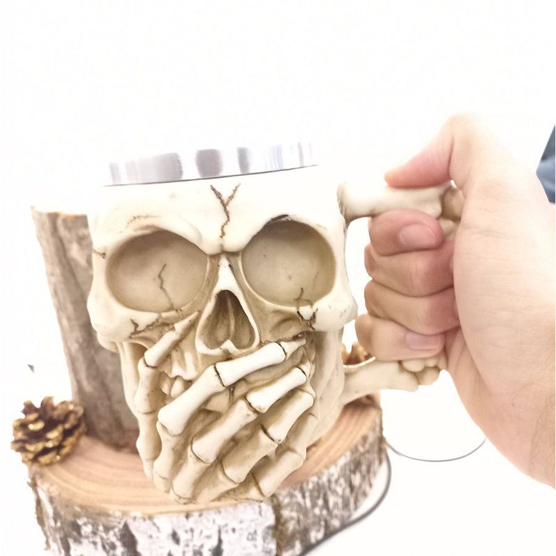 Caneca Caveira Rindo - "Caveira Rindo"  -  450mL - 01 Unidade - Rizzo Embalagens (olho não pintado)